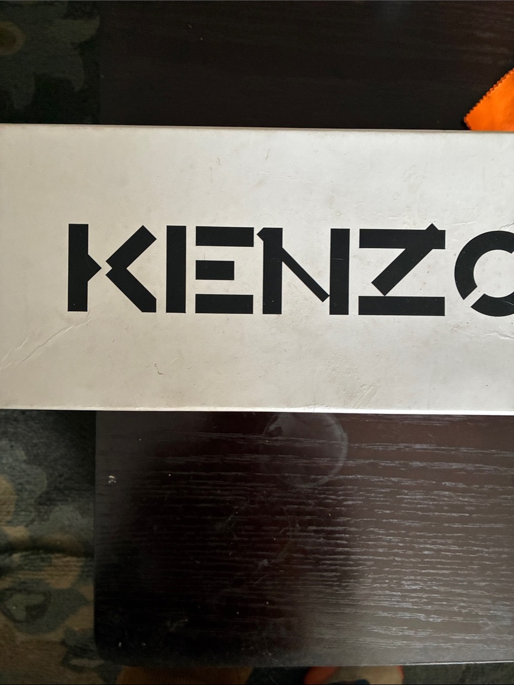 Kenzo White Slide Sandals with Black Logo